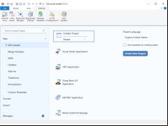 Advanced Installer - settings