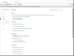 Cent Browser - settings