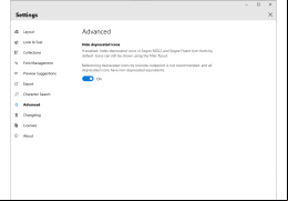 Character Map UWP - advanced-settings