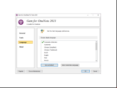 Gem for OneNote - language-settings