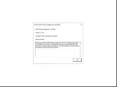 Intel Processor Diagnostic Tool - about-application