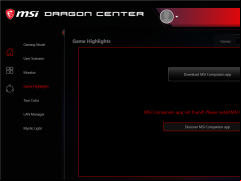 MSI Gaming App - highlights
