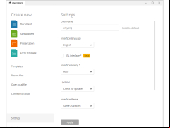 ONLYOFFICE - settings-menu