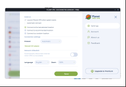 Planet VPN - settings