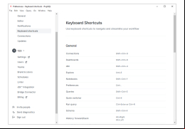 PopSQL - shortcuts-settings