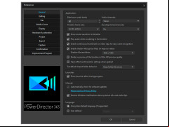 PowerDirector 15 - general-settings