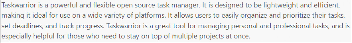 Taskwarrior screenshot 3