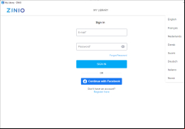 Zinio Reader - languages